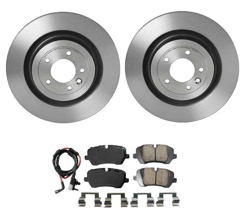 Land Rover Disc Brake Pad and Rotor Kit - Rear (365mm) (Ceramic) (EURO) LR079935 - Akebono Euro Ultra-Premium 4119888KIT